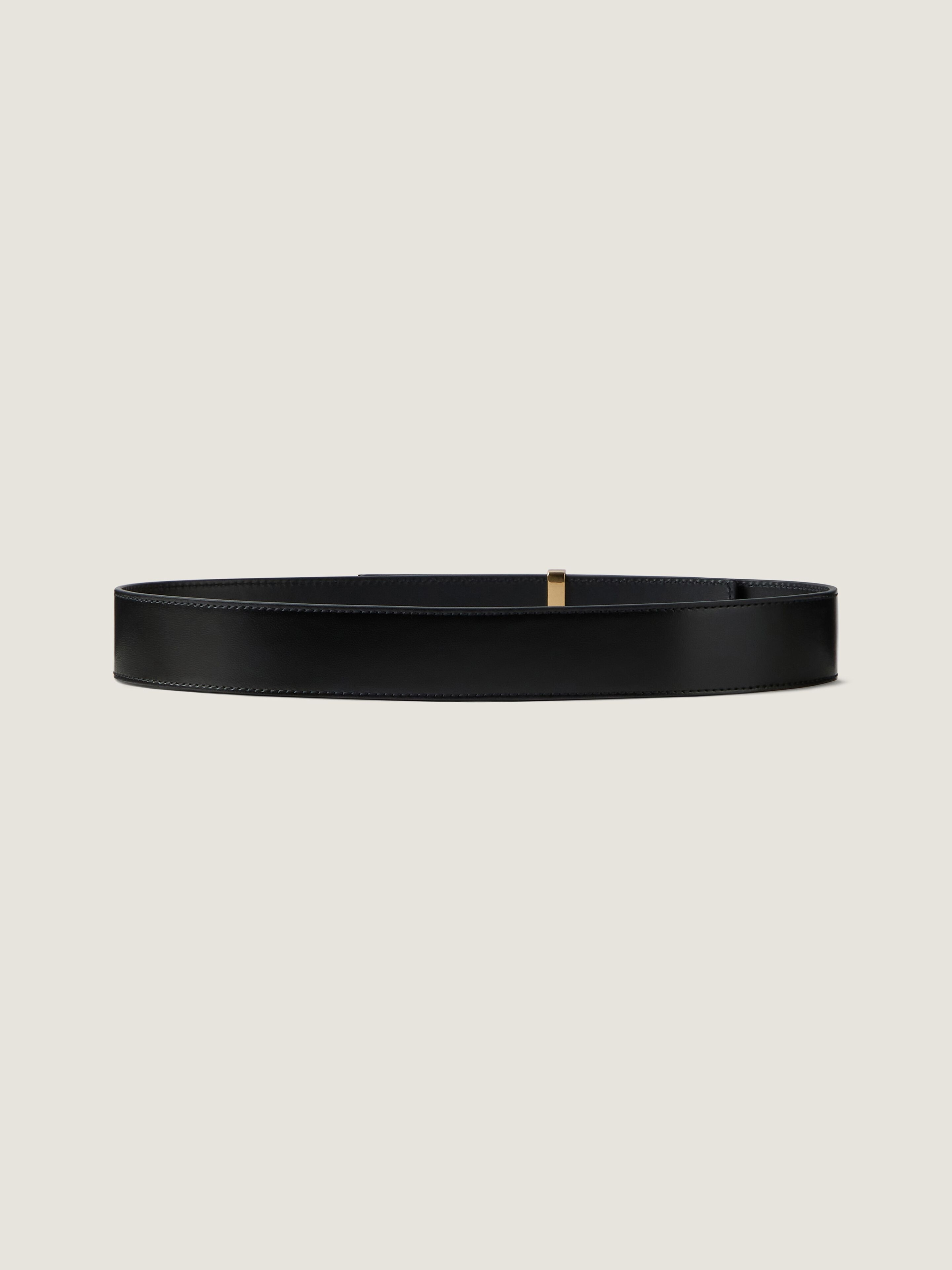 Label belt in Box leather